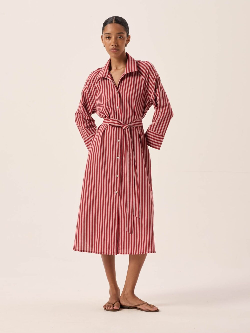 Ana Striped Poplin Shirt Dress